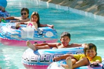 Kids Floating in Tubes on the Lazy River